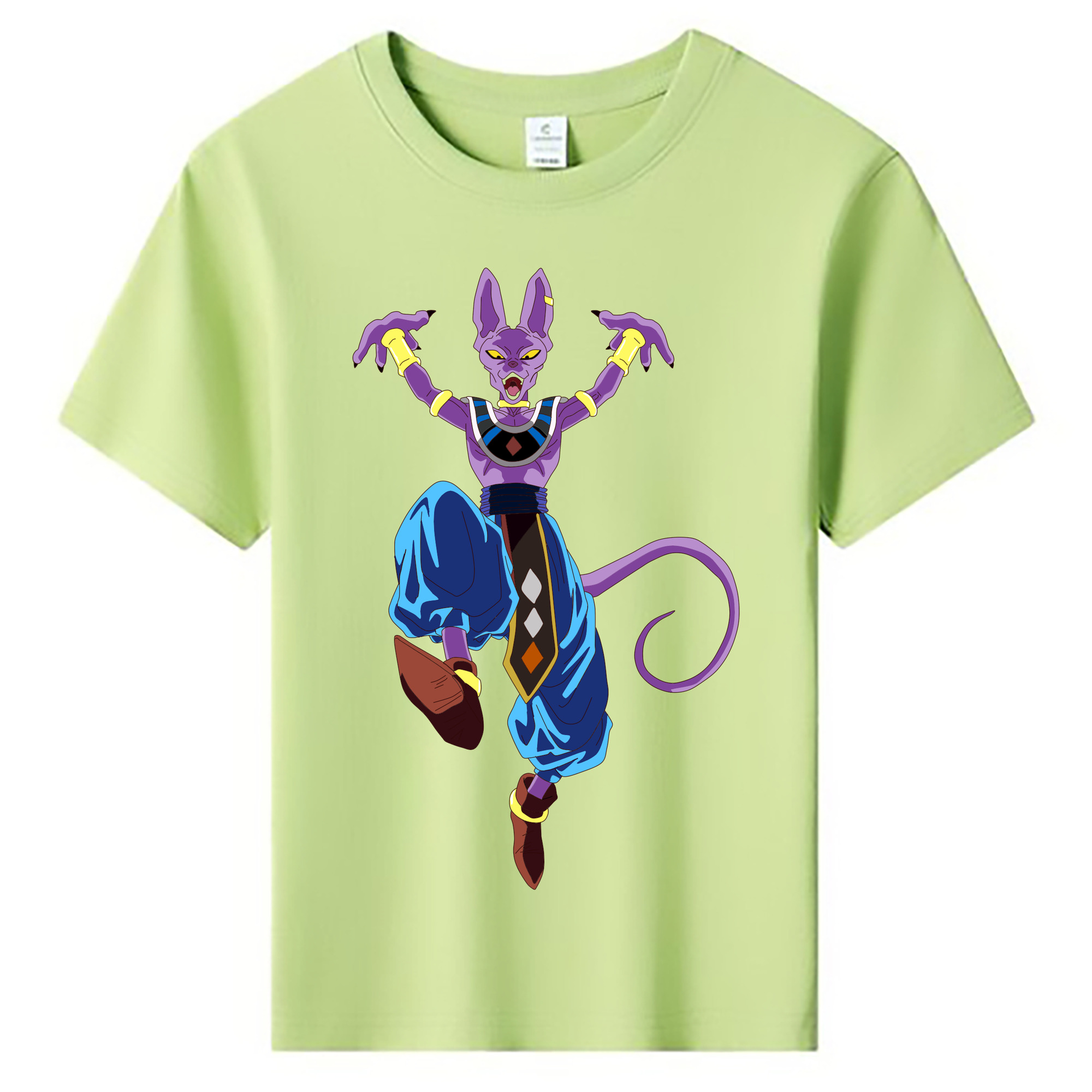 （画像用） ドラゴンボール ビルス 破壊神ビルス DRAGON BALL Beerus Birusu 綿100％キッズTシャツ（フロントプリント）
